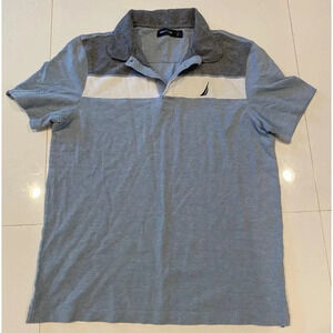 NAUTICA MENS POLO- BLUE -SIZE LARGE - GREAT CONDITION
